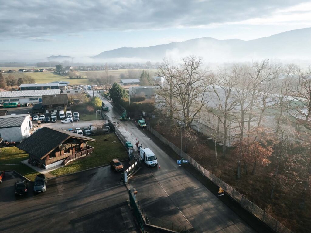 Photo d'un chantier de sciage béton réalisé par l'entreprise SCIAGE LEMAN
